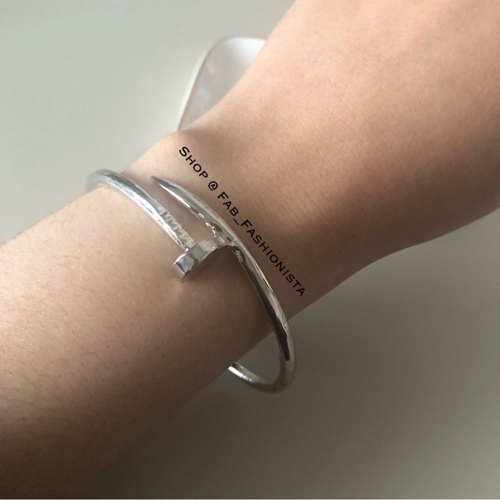 Nail screw bangle bracelet silver fashion bracelet - Picture 4 of 8